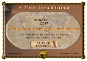 30 METRE DIGITAL GROUP MEMBERSHIP VU3DXR