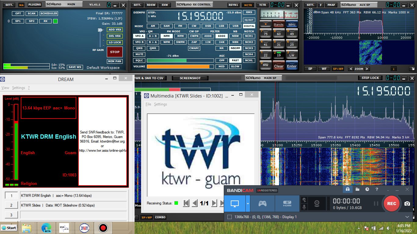 Video – KTWR DRM Transmission Reception