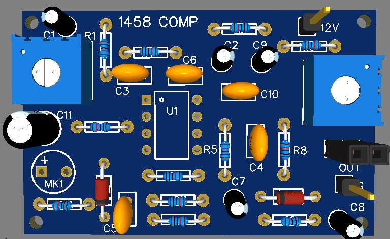 Microphone compressor using LM1458