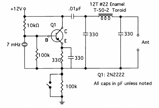 Build a Simple 40 Metre CW Transmitter Using 2N2222