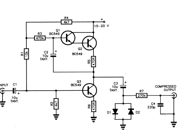 Log audio Compressor Circuit for Smooth Natural Compression