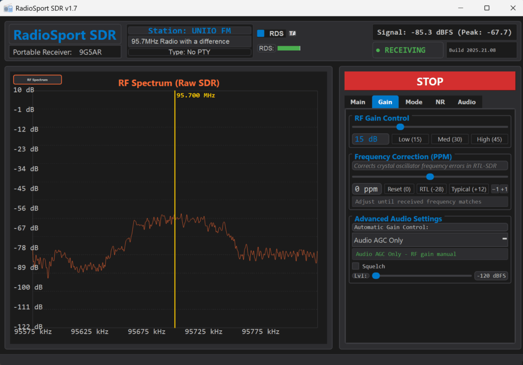 RadioSport SDR v1.7 Adds Crucial FM RDS Functionality