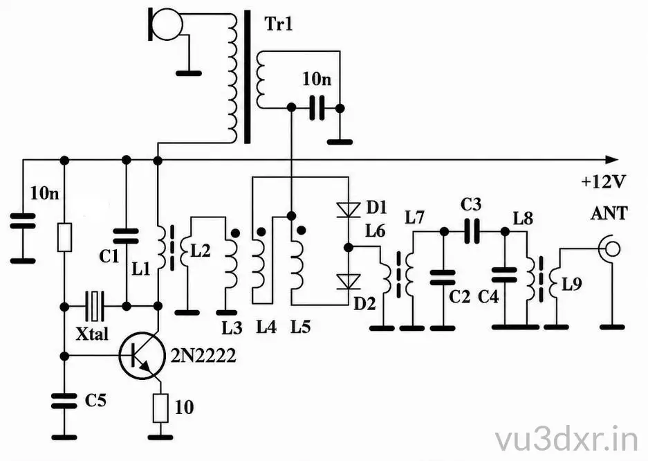 DSB Transmitter using 2N2222